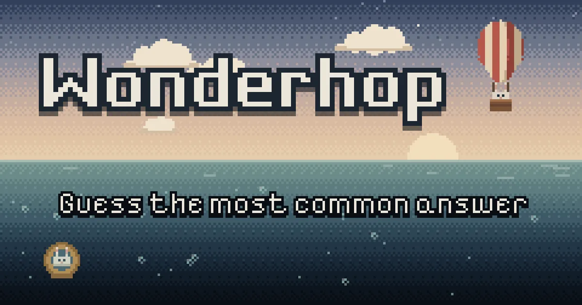 Wonderhop share image: a pixel scene used on the official press sheet