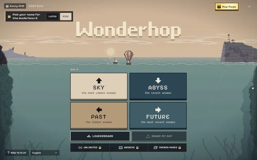Wonderhop pixel cover from the official itch.io page